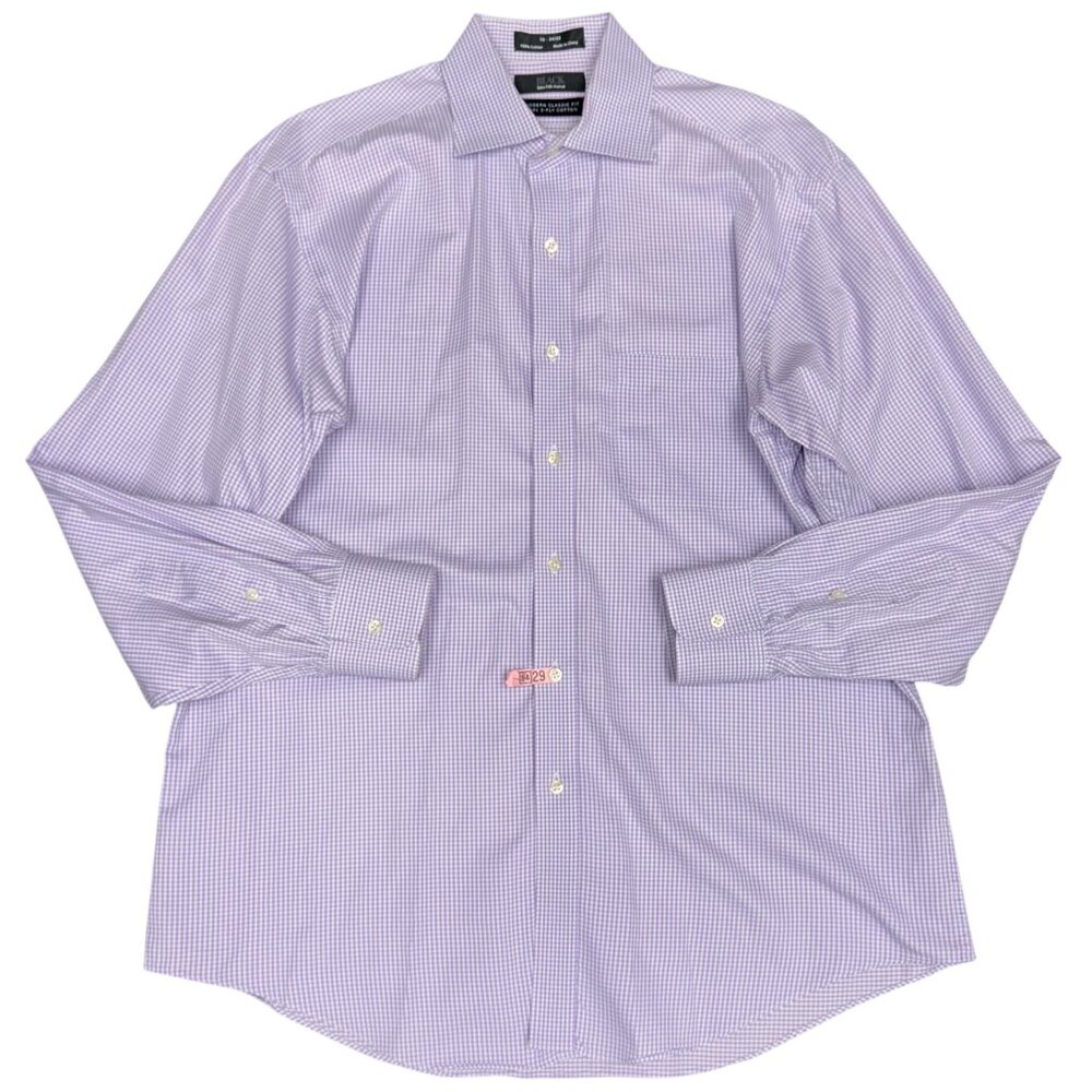 SAKS FIFTH AVENUE Men's Modern Classic 100s 2-Ply Cotton Shirt Gingham | Size 16